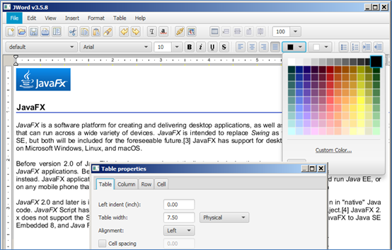 Rich Text Editor for JavaFX