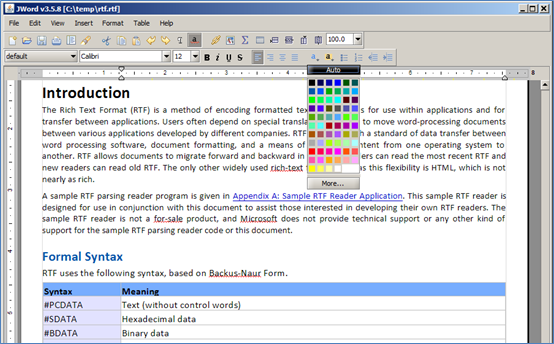 JWord Rich Text Editor for Java